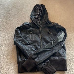 Brown faux leather jacket